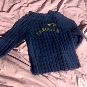 Timberland Kids Navy Blue Chunky Knit Heavyweight Pull Over Sweater